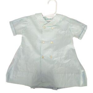 Vintage Heffman Bros Baby Boys Light Blue Hand Embroidered Christening Gown